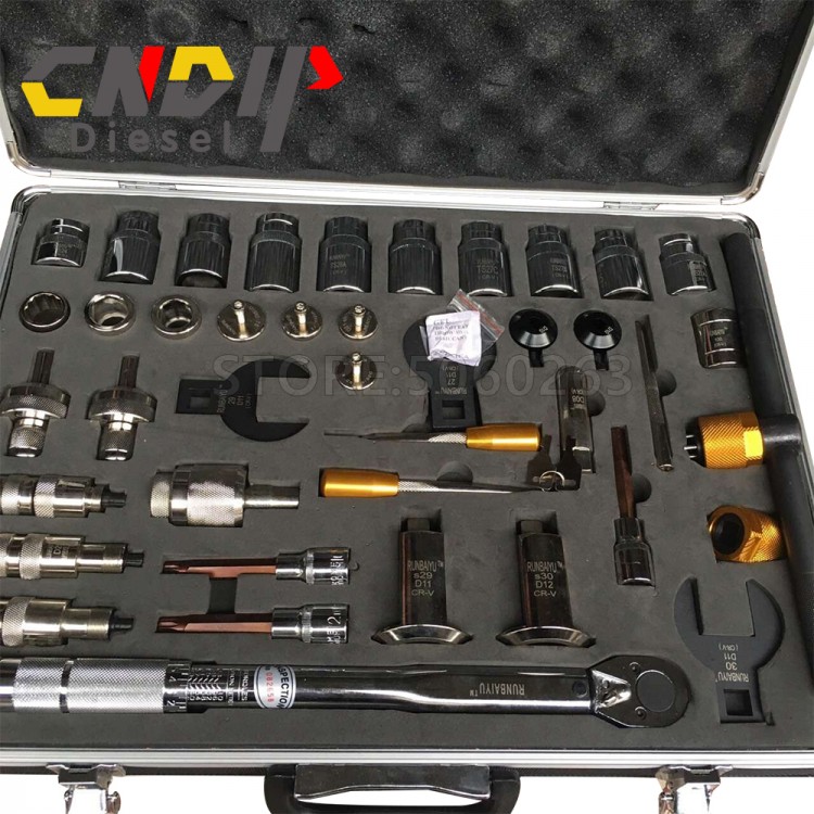 CNDIP Full Set 40 Pieces Common Rail Injector Dismounting Tools Box